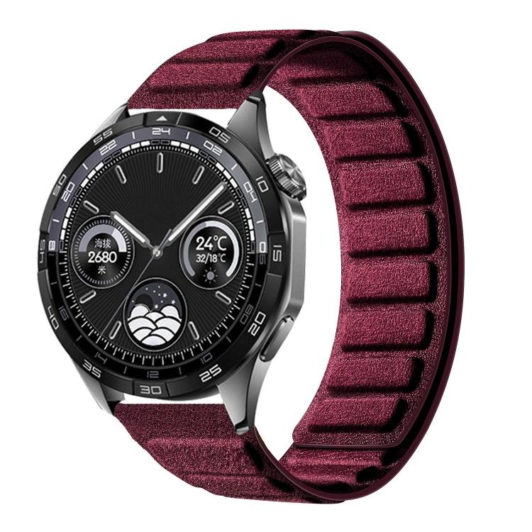 Cinturino per orologio quadrato in pelle scamosciata con chiusura magnetica., 22mm