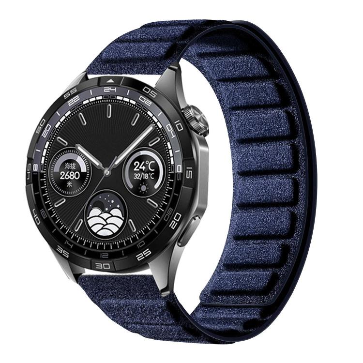 Cinturino per orologio quadrato in pelle scamosciata con chiusura magnetica., 22mm