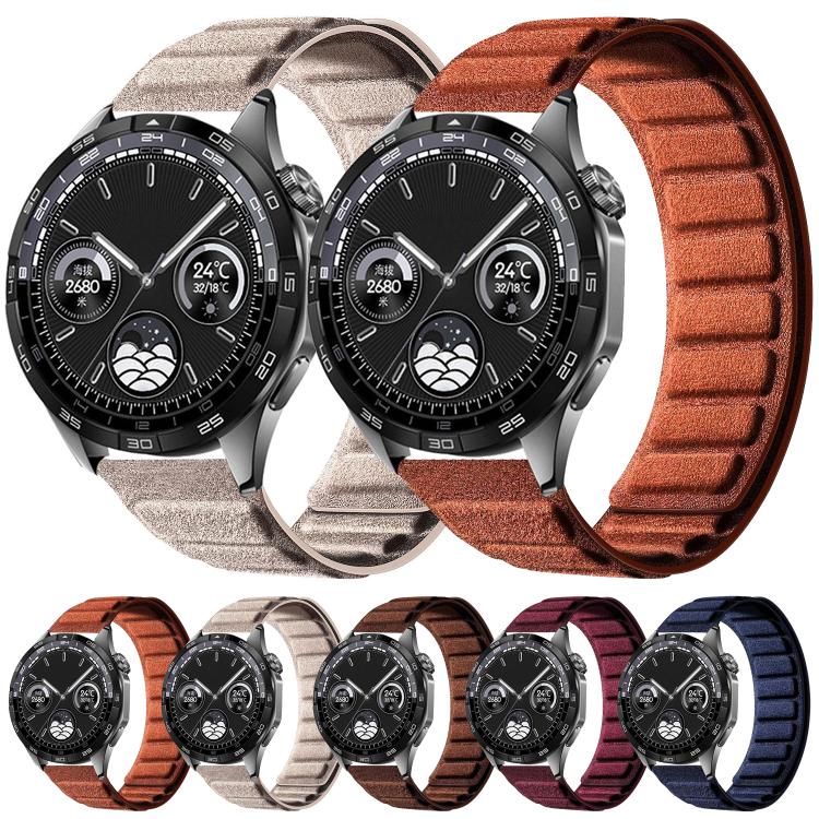 Cinturino per orologio quadrato in pelle scamosciata con chiusura magnetica., 22mm