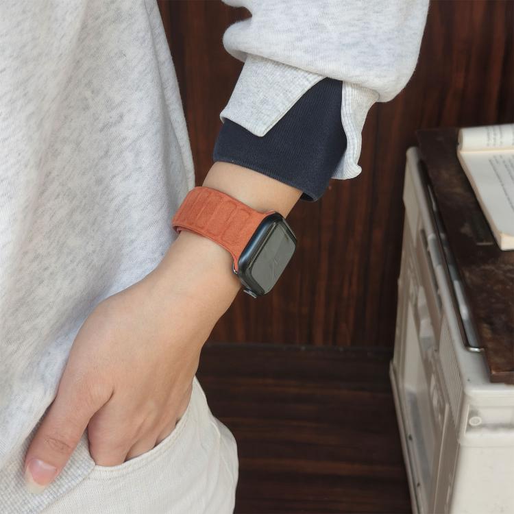 Cinturino per orologio quadrato in pelle scamosciata con chiusura magnetica., For Apple Watch 46mm / 49mm / 45mm / 44mm, For Apple Watch 42mm / 41mm / 40mm / 38mm