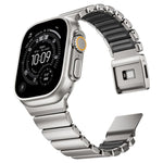 Cinturino per orologio in acciaio inossidabile con fibbia magnetica e perlina singola in silicone., For Apple Watch 46mm / 49mm / 45mm / 44mm
