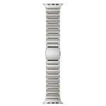 Cinturino per orologio in acciaio inossidabile con fibbia magnetica e perlina singola in silicone., For Apple Watch 46mm / 49mm / 45mm / 44mm
