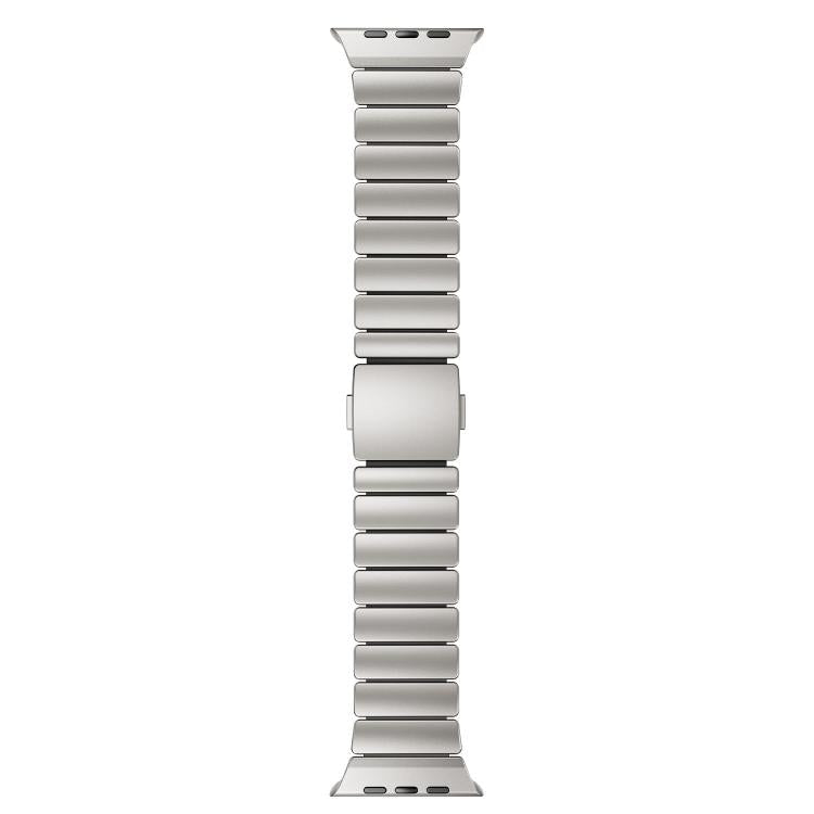 Cinturino per orologio in acciaio inossidabile con fibbia magnetica e perlina singola in silicone., For Apple Watch 46mm / 49mm / 45mm / 44mm