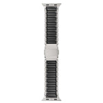 Cinturino per orologio in acciaio inossidabile con fibbia magnetica e perlina singola in silicone., For Apple Watch 46mm / 49mm / 45mm / 44mm