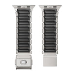 Cinturino per orologio in acciaio inossidabile con fibbia magnetica e perlina singola in silicone., For Apple Watch 46mm / 49mm / 45mm / 44mm