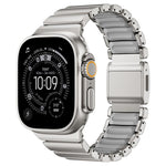 Cinturino per orologio in acciaio inossidabile con fibbia magnetica e perlina singola in silicone., For Apple Watch 46mm / 49mm / 45mm / 44mm