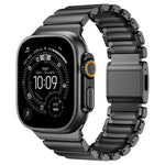 Cinturino per orologio in acciaio inossidabile con fibbia magnetica e perlina singola in silicone., For Apple Watch 46mm / 49mm / 45mm / 44mm