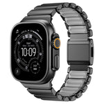 Cinturino per orologio in acciaio inossidabile con fibbia magnetica e perlina singola in silicone., For Apple Watch 46mm / 49mm / 45mm / 44mm