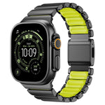 Cinturino per orologio in acciaio inossidabile con fibbia magnetica e perlina singola in silicone., For Apple Watch 46mm / 49mm / 45mm / 44mm