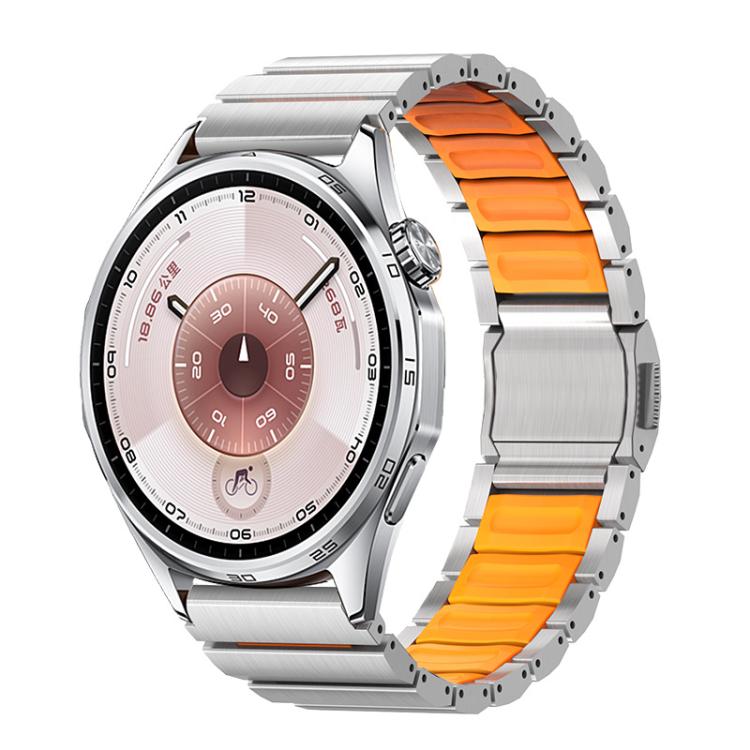 Cinturino per orologio Norman con fibbia magnetica in titanio e silicone, 22mm