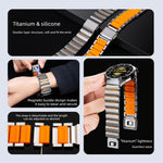Cinturino per orologio Norman con fibbia magnetica in titanio e silicone, 22mm