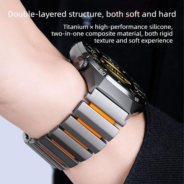 Cinturino per orologio Norman con fibbia magnetica in titanio e silicone, 22mm