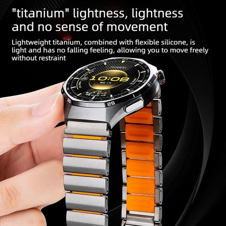 Cinturino per orologio Norman con fibbia magnetica in titanio e silicone, 22mm