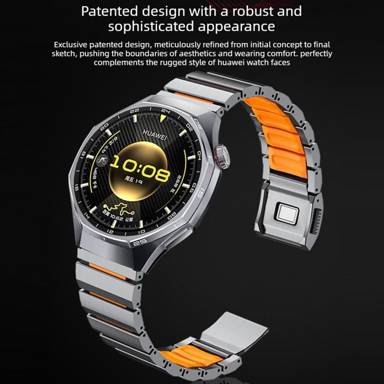 Cinturino per orologio Norman con fibbia magnetica in titanio e silicone, 22mm