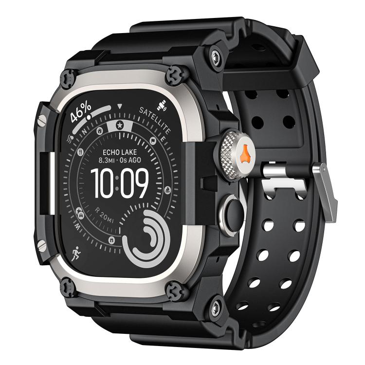 Custodia protettiva in metallo, cinturino per orologio in TPU monopezzo, For Apple Watch Ultra 3 / Ultra 2 / Ultra 1 49mm