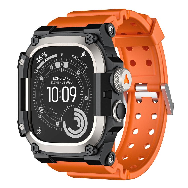 Custodia protettiva in metallo, cinturino per orologio in TPU monopezzo, For Apple Watch Ultra 3 / Ultra 2 / Ultra 1 49mm