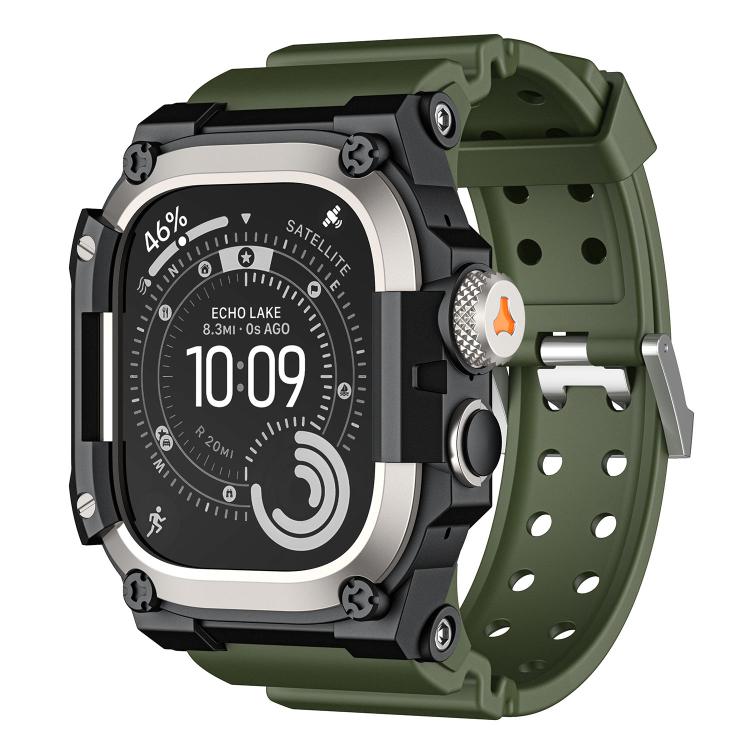 Custodia protettiva in metallo, cinturino per orologio in TPU monopezzo, For Apple Watch Ultra 3 / Ultra 2 / Ultra 1 49mm