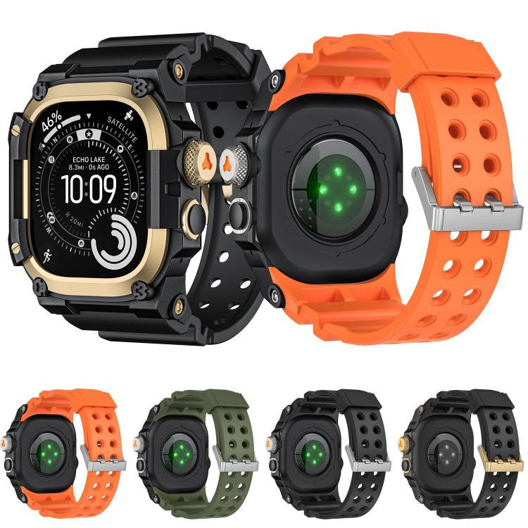 Custodia protettiva in metallo, cinturino per orologio in TPU monopezzo, For Apple Watch Ultra 3 / Ultra 2 / Ultra 1 49mm