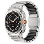 Cinturino per orologio in acciaio inossidabile con fibbia magnetica e perlina singola in silicone., For Samsung Galaxy Watch Ultra 47mm / Ultra 2025