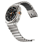 Cinturino per orologio in acciaio inossidabile con fibbia magnetica e perlina singola in silicone., For Samsung Galaxy Watch Ultra 47mm / Ultra 2025