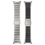 Cinturino per orologio in acciaio inossidabile con fibbia magnetica e perlina singola in silicone., For Samsung Galaxy Watch Ultra 47mm / Ultra 2025