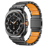 Cinturino per orologio in acciaio inossidabile con fibbia magnetica e perlina singola in silicone., For Samsung Galaxy Watch Ultra 47mm / Ultra 2025