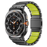 Cinturino per orologio in acciaio inossidabile con fibbia magnetica e perlina singola in silicone., For Samsung Galaxy Watch Ultra 47mm / Ultra 2025