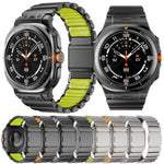 Cinturino per orologio in acciaio inossidabile con fibbia magnetica e perlina singola in silicone., For Samsung Galaxy Watch Ultra 47mm / Ultra 2025