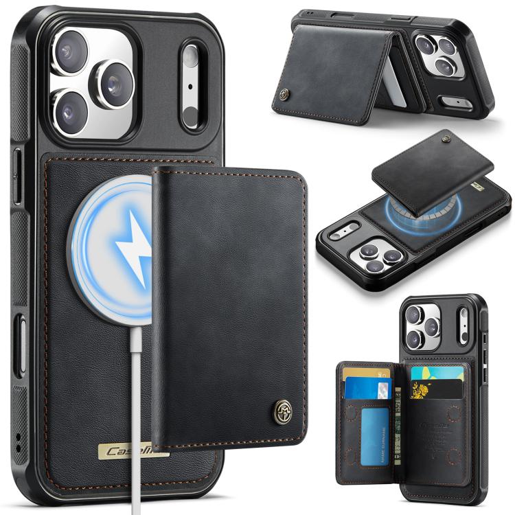 Custodia per telefono CaseMe serie Me80 con portafoglio rimovibile, protezione magnetica RFID e pelle vegana., For iPhone 17e / 16e, For iPhone 17 Pro Max, For iPhone 17 Pro, For iPhone 17