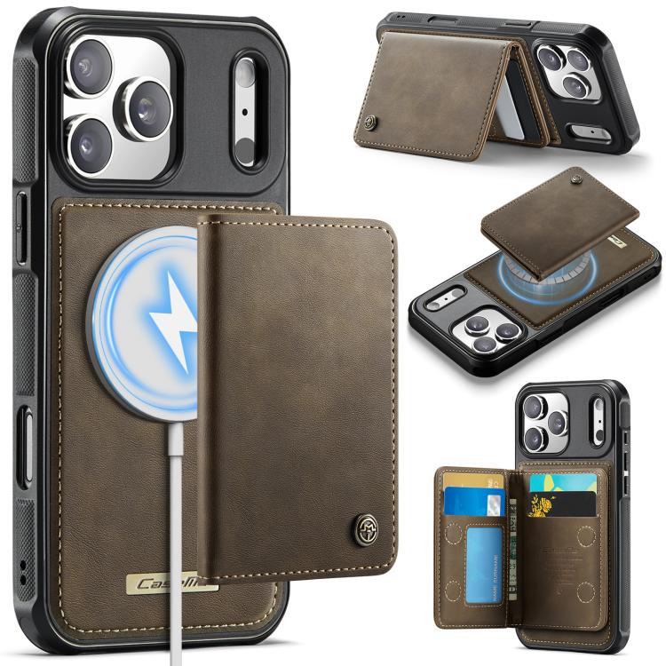 Custodia per telefono CaseMe serie Me80 con portafoglio rimovibile, protezione magnetica RFID e pelle vegana., For iPhone 17e / 16e, For iPhone 17 Pro Max, For iPhone 17 Pro, For iPhone 17