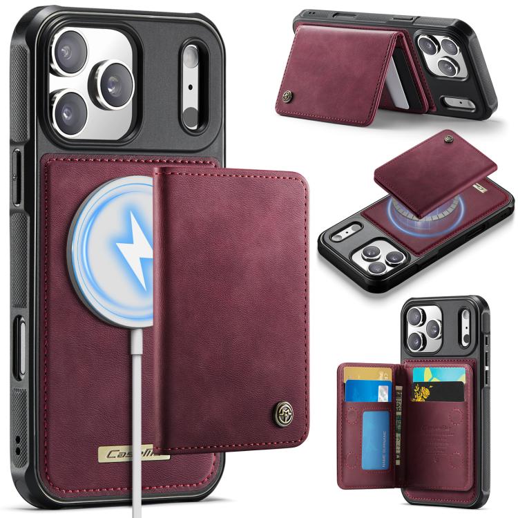 Custodia per telefono CaseMe serie Me80 con portafoglio rimovibile, protezione magnetica RFID e pelle vegana., For iPhone 17e / 16e, For iPhone 17 Pro Max, For iPhone 17 Pro, For iPhone 17