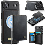 Custodia per telefono CaseMe serie Me80 con portafoglio rimovibile, protezione magnetica RFID e pelle vegana., For iPhone Air, For iPhone 16 Pro Max, For iPhone 16 Pro, For iPhone 16 Plus