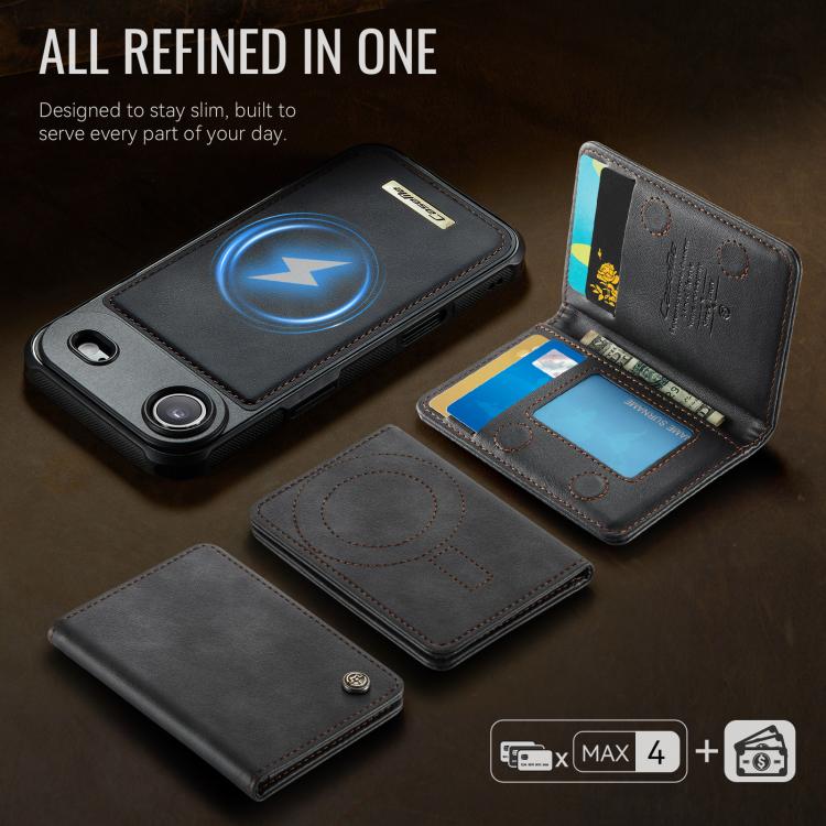 Custodia per telefono CaseMe serie Me80 con portafoglio rimovibile, protezione magnetica RFID e pelle vegana., For iPhone Air, For iPhone 16 Pro Max, For iPhone 16 Pro, For iPhone 16 Plus