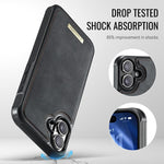 Custodia per telefono CaseMe serie Me80 con portafoglio rimovibile, protezione magnetica RFID e pelle vegana., For iPhone 16, For iPhone 15 Pro Max, For iPhone 15 Pro, For iPhone 15 Plus / 14 Plus