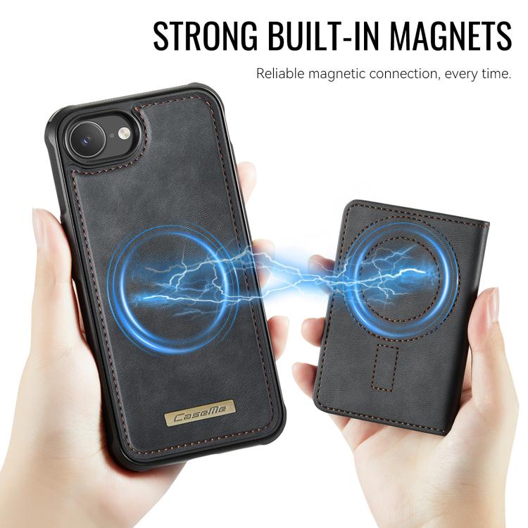 Custodia per telefono CaseMe serie Me80 con portafoglio rimovibile, protezione magnetica RFID e pelle vegana., For iPhone 17e / 16e, For iPhone 17 Pro Max, For iPhone 17 Pro, For iPhone 17