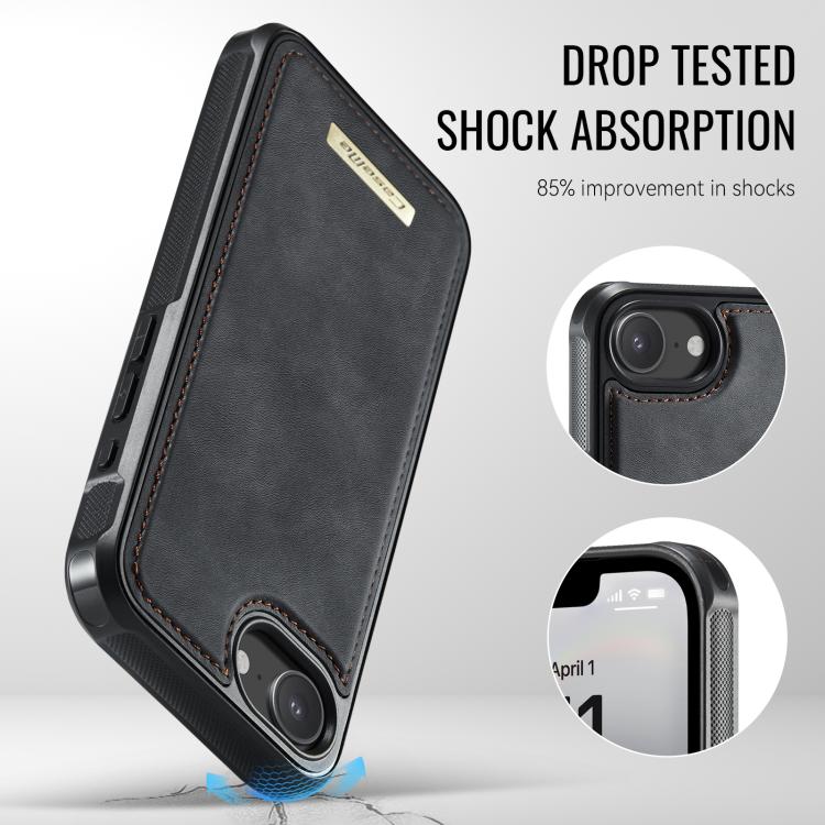 Custodia per telefono CaseMe serie Me80 con portafoglio rimovibile, protezione magnetica RFID e pelle vegana., For iPhone 17e / 16e, For iPhone 17 Pro Max, For iPhone 17 Pro, For iPhone 17