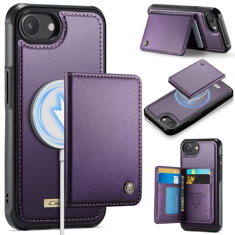 Custodia per telefono CaseMe serie Me80 con portafoglio rimovibile, protezione magnetica RFID e pelle vegana., For iPhone 17e / 16e, For iPhone 17 Pro Max, For iPhone 17 Pro, For iPhone 17