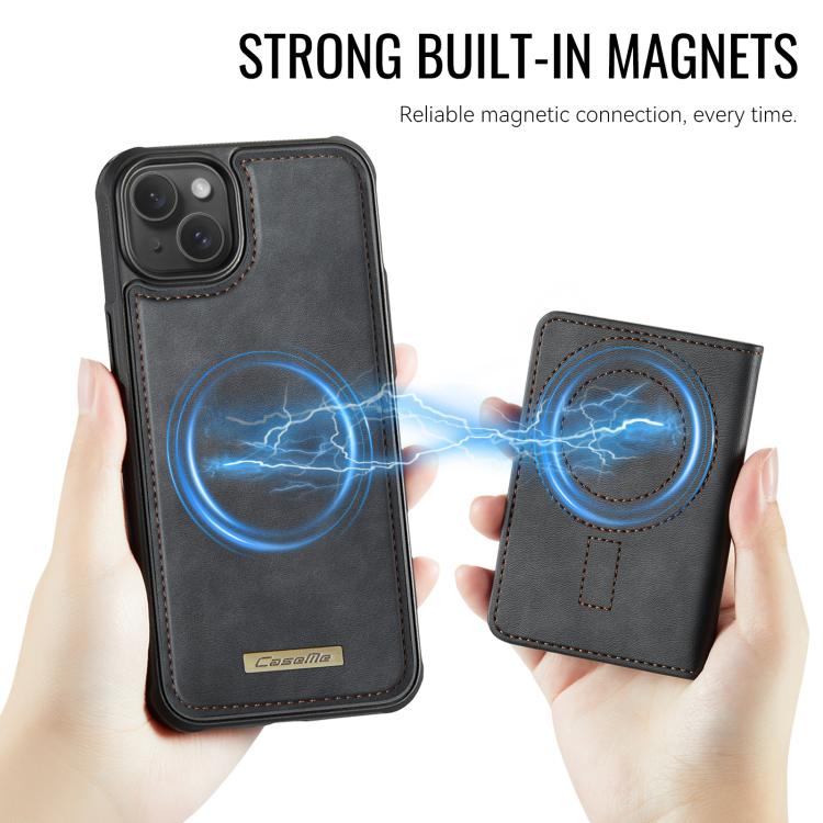 Custodia per telefono CaseMe serie Me80 con portafoglio rimovibile, protezione magnetica RFID e pelle vegana., For iPhone 15, For iPhone 14, For iPhone 14 Pro, For iPhone 14 Pro Max