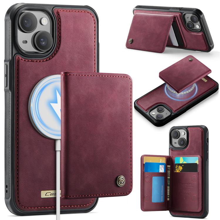 Custodia per telefono CaseMe serie Me80 con portafoglio rimovibile, protezione magnetica RFID e pelle vegana., For iPhone 15, For iPhone 14, For iPhone 14 Pro, For iPhone 14 Pro Max