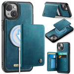 Custodia per telefono CaseMe serie Me80 con portafoglio rimovibile, protezione magnetica RFID e pelle vegana., For iPhone 15, For iPhone 14, For iPhone 14 Pro, For iPhone 14 Pro Max