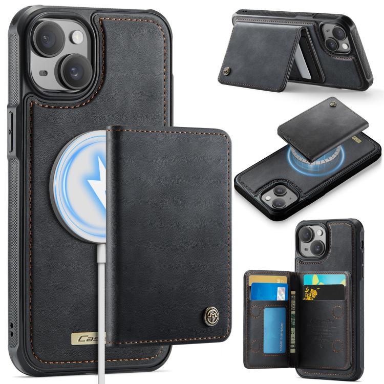 Custodia per telefono CaseMe serie Me80 con portafoglio rimovibile, protezione magnetica RFID e pelle vegana., For iPhone 16, For iPhone 15 Pro Max, For iPhone 15 Pro, For iPhone 15 Plus / 14 Plus