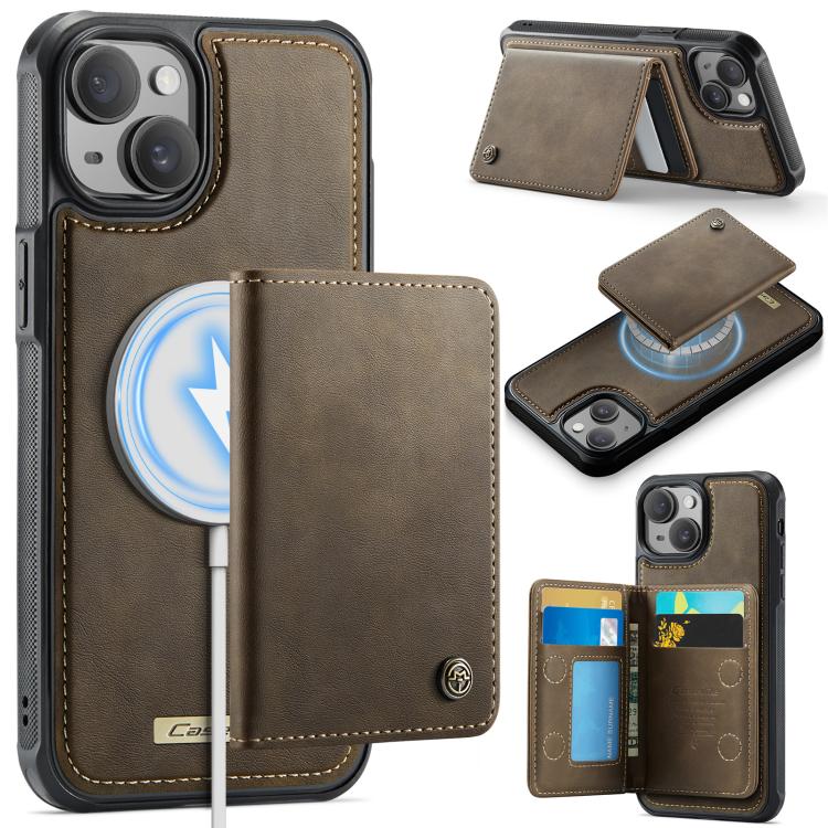 Custodia per telefono CaseMe serie Me80 con portafoglio rimovibile, protezione magnetica RFID e pelle vegana., For iPhone 16, For iPhone 15 Pro Max, For iPhone 15 Pro, For iPhone 15 Plus / 14 Plus