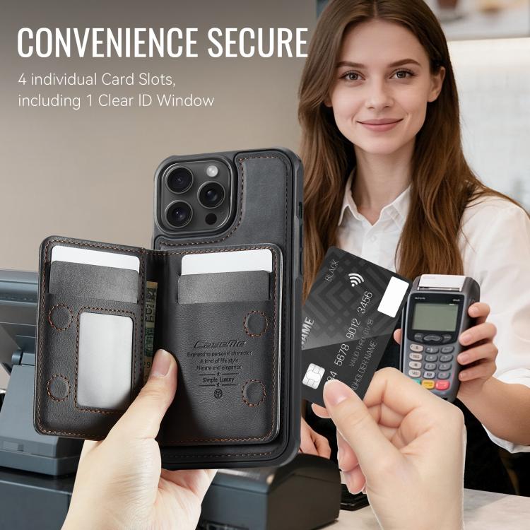 Custodia per telefono CaseMe serie Me80 con portafoglio rimovibile, protezione magnetica RFID e pelle vegana., For iPhone 13 Pro Max, For iPhone 13 Pro, For iPhone 13, For iPhone 12 / 12 Pro