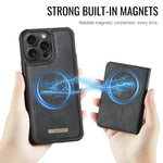 Custodia per telefono CaseMe serie Me80 con portafoglio rimovibile, protezione magnetica RFID e pelle vegana., For iPhone 13 Pro Max, For iPhone 13 Pro, For iPhone 13, For iPhone 12 / 12 Pro