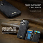 Custodia per telefono CaseMe serie Me80 con portafoglio rimovibile, protezione magnetica RFID e pelle vegana., For iPhone 12 Pro Max, For iPhone 11 Pro Max, For iPhone 11, For iPhone 11 Pro