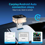 Adattatore M70 per AirPlay/Miracast 4 in 1 per mirroring dello schermo, compatibile con CarPlay/Android Auto, da cablato a wireless., M70