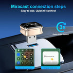 Adattatore M70 per AirPlay/Miracast 4 in 1 per mirroring dello schermo, compatibile con CarPlay/Android Auto, da cablato a wireless., M70