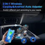 Convertitore da cablato a wireless M36 CarPlay / Android Auto 2 in 1 Ai Box Adattatore wireless per auto, M36