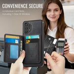 Custodia per telefono CaseMe serie Me80 con portafoglio rimovibile, protezione magnetica RFID e pelle vegana., For Samsung Galaxy A13 / A04s, For Samsung Galaxy A52 / A52s 5G