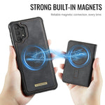 Custodia per telefono CaseMe serie Me80 con portafoglio rimovibile, protezione magnetica RFID e pelle vegana., For Samsung Galaxy A13 / A04s, For Samsung Galaxy A52 / A52s 5G